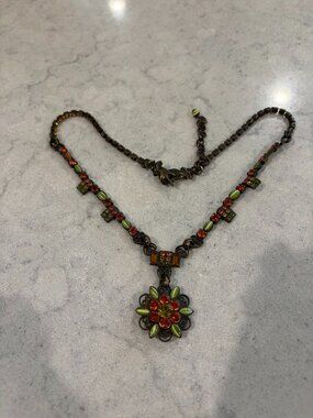 Vintage La Contessa by Mary DeMarco Rhinestone Floral Statement Necklace with Ic